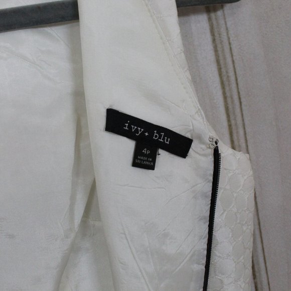 NWT! Ivy + Blue Maggy Boutique Black White Back Zip Textured Combo Dress Size 4P - Picture 10 of 12